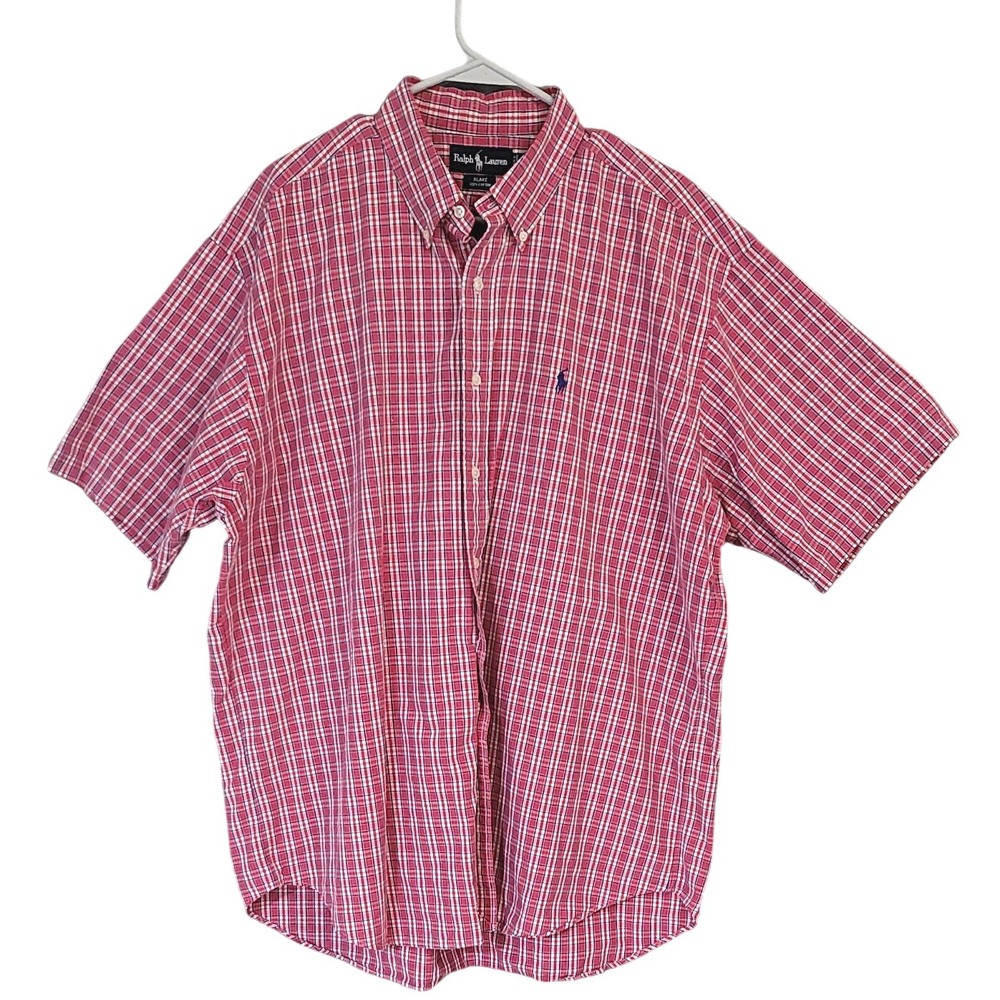 Ralph Lauren Blake XL Mens Plaid Short Sleeve Button‎ Down Shirt